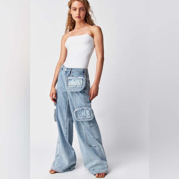 SER.O.YA Denim - Free People by SER.O.YA Stephy Cargo Pants Jeans - Size 24